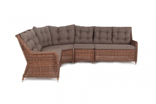 «Бергамо» модульный диван из ротанга (коричневый)