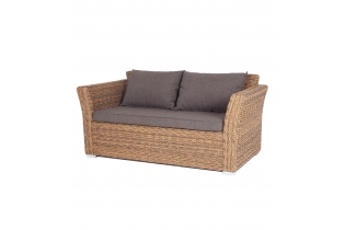 «Капучино» диван из искусственного ротанга (гиацинт) двухместный, цвет соломенный