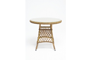 «Эспрессо» плетеный круглый стол, диаметр 80 см, цвет бежевый